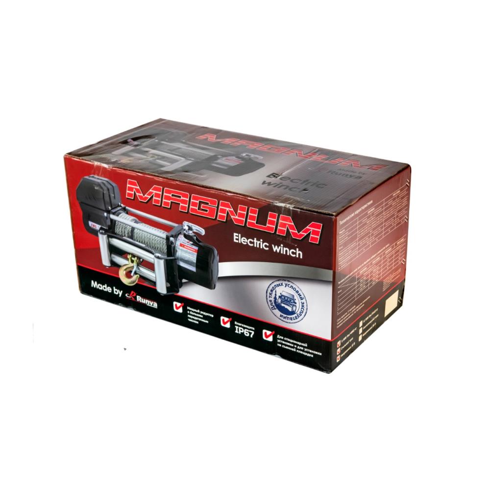 Лебёдка электрическая 12V Magnum 12000 lbs 5443 кг (синтетический трос)
