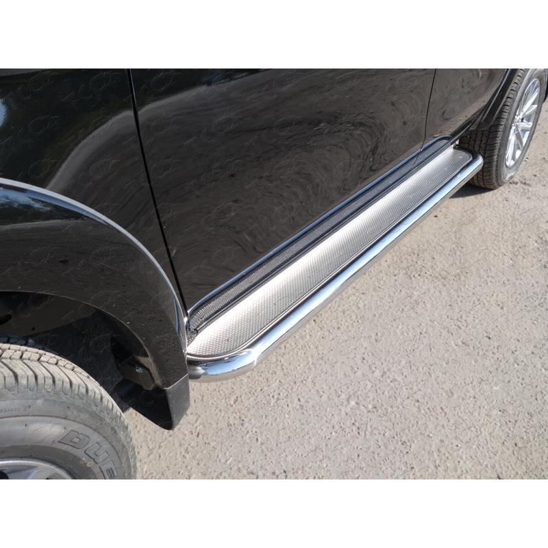 Пороги с площадкой (нерж. лист) 60,3 мм MITSUBISHI L200 2015-2019