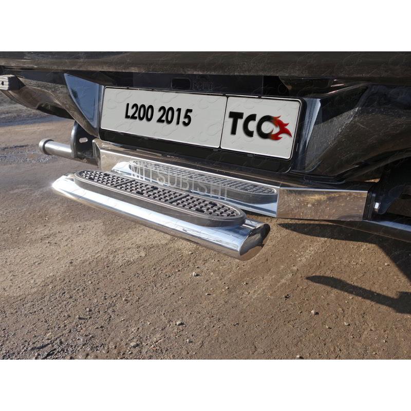 Задняя подножка овальная 120 х 60 мм (под фаркоп производства TCC ), полир. нерж. сталь