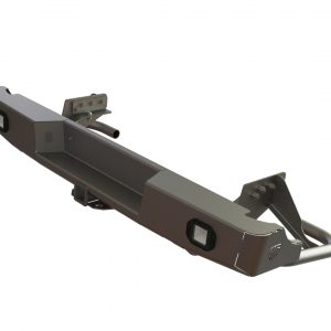 Бампер силовой задний Mitsubishi L200 2013-2015 (длинный кузов) квадрат, птф